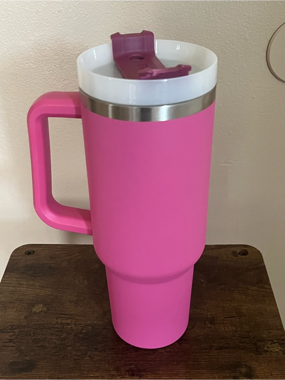 Stanley Hot Pink Insulated Mug with Handle and Flip Lid